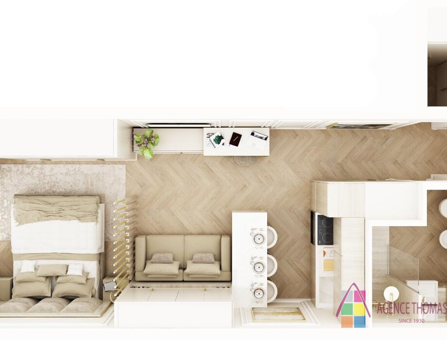 Elegant turnkey studio with balcony and sea view